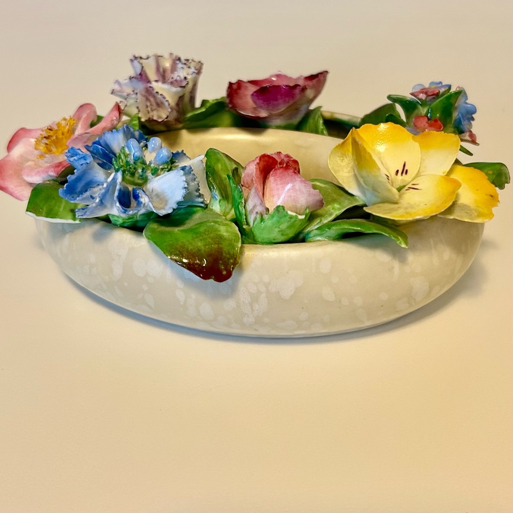 Vintage Coalport Floral Bone China Centrepiece Ring England